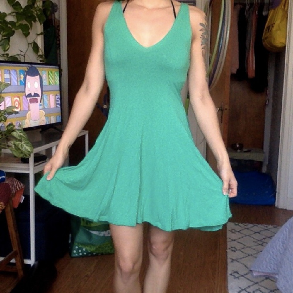 Flowy teal summer dress